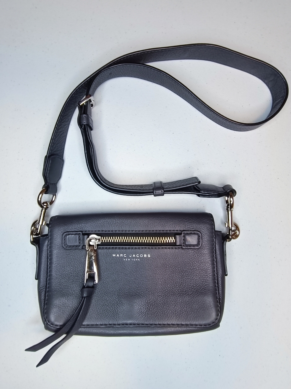 Marc Jacobs Recruit Leather Crossbody Bag in Shadow Grey